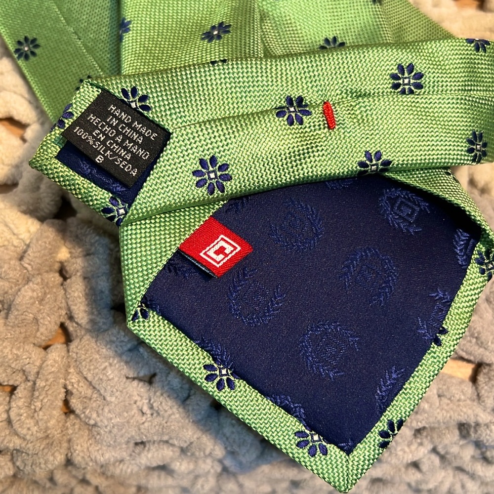 NWOT Chaps Men’s green silk tie - Picture 7 of 8